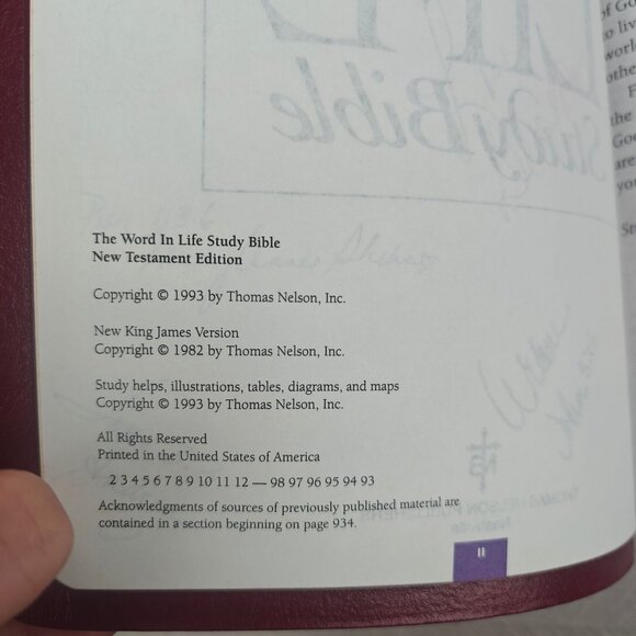 The Word In Life Study Bible New Testament Edition NKJV Red Genuine Leather 1993 - Picture 5 of 12